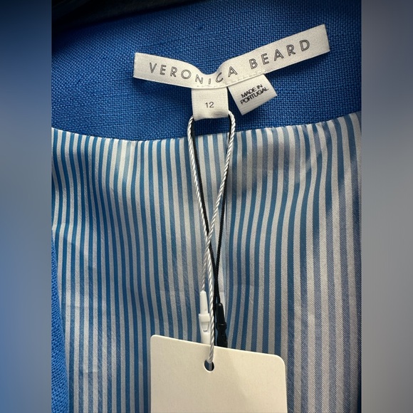 Veronica Beard Behren Notch Lapel Crop Blazer in Azure Blue - Picture 8 of 8